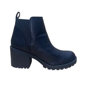 Dirty Laundry Women’s Black Synthetic Slip-On Chunky Heel Ankle Boots Size 7.5
